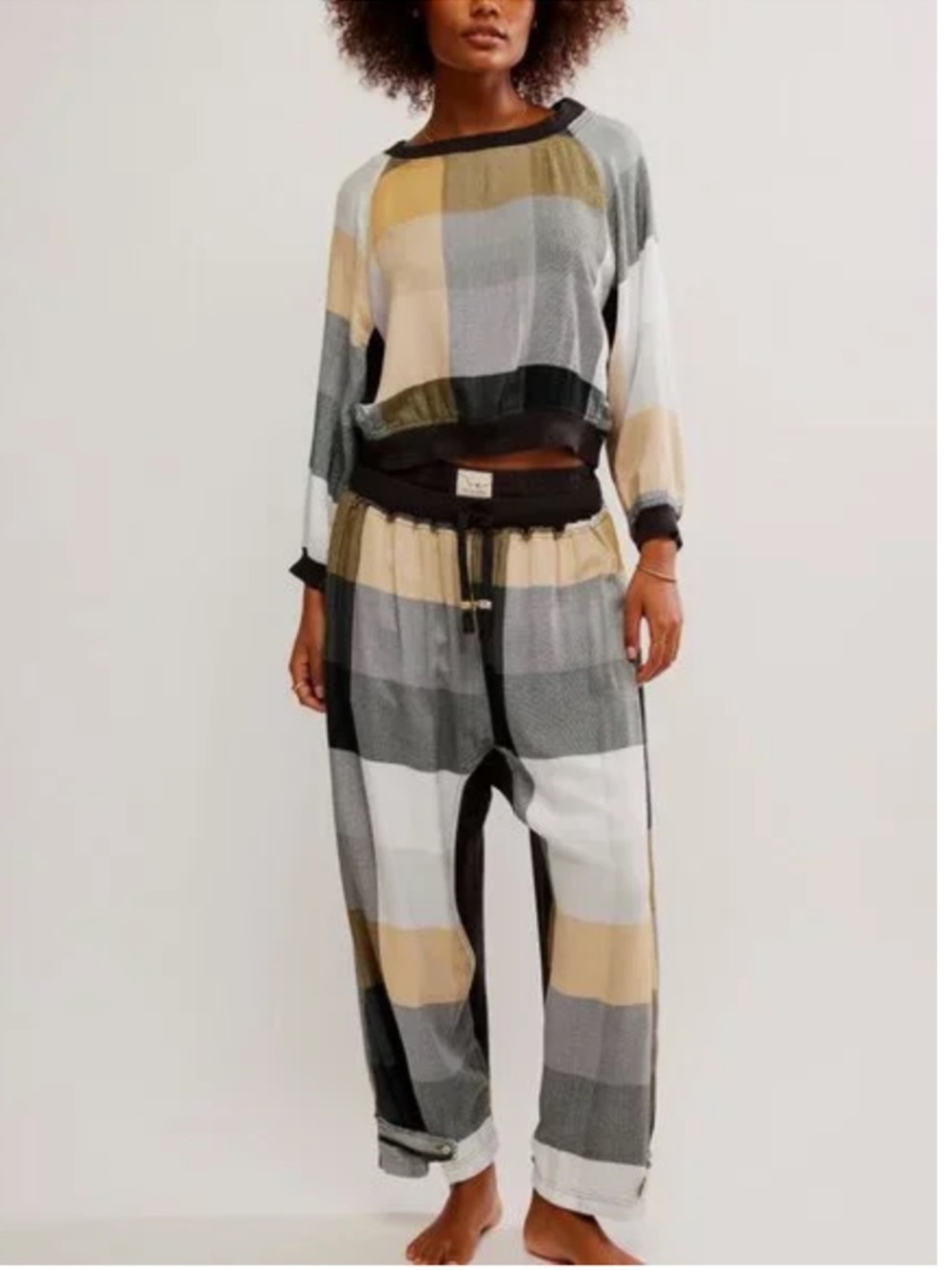 FREE PEOPLE Sugar Cookie Flannel Pullover / Neutral Combo